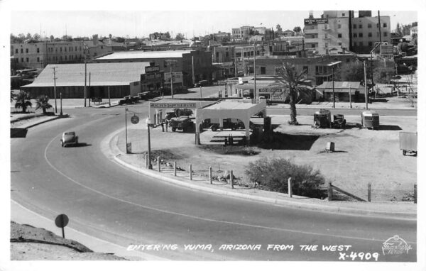 Yuma Arizona Street Scene View from the West Frasher Real Photo Postcard AA64708