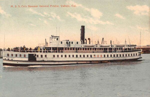 Vallejo California M.S.S. Co's Steamer Gen. Frisbie Steamboat & Passengers PC U2213
