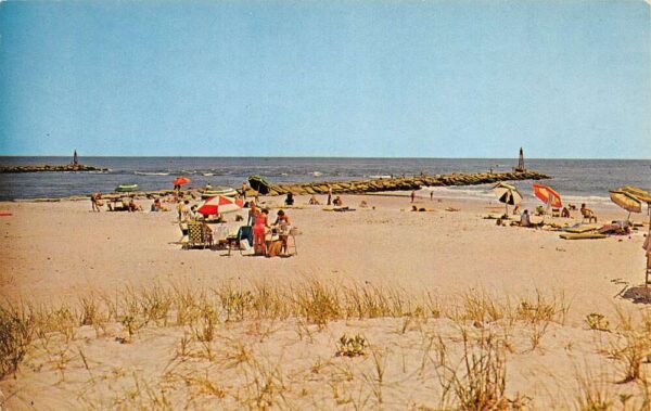Cape Henlopen Delaware Delaware's Riviera Beach Scene Vintage Postcard U2363