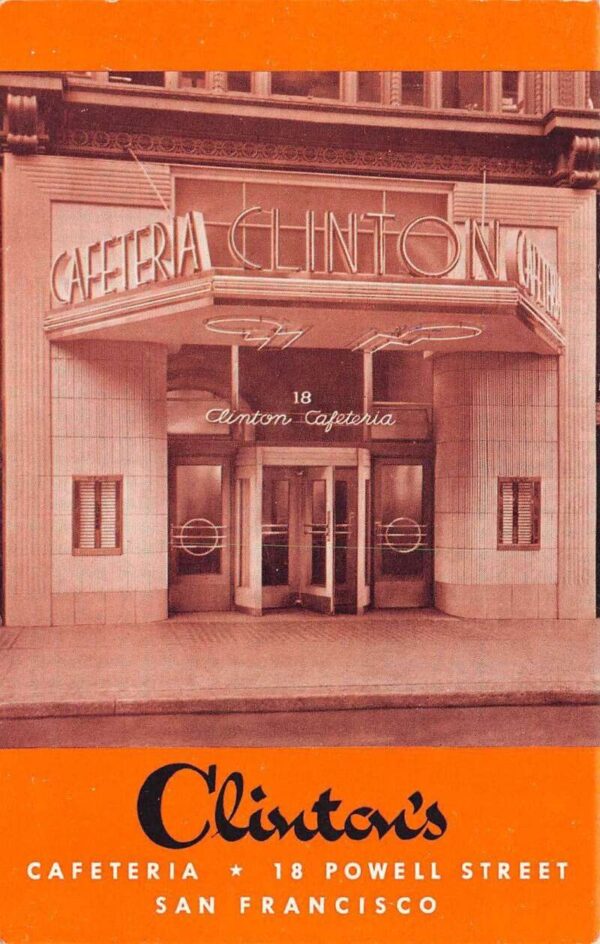 San Francisco California Clinton Cafeterias Entrance Shown Vintage PC U2374