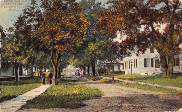 Hensonville New York Looking Up State Street Residential Area Vintage PC U2396