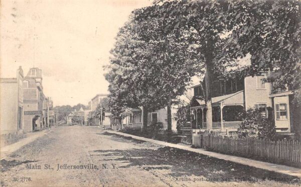Jeffersonville New York Main Street Shops and Residences Vintage Postcard U2401