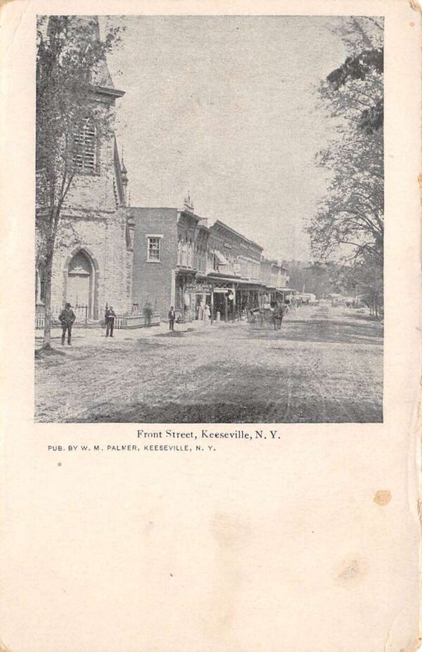Keeseville New York Front Street Grocery & Hardware Store Seen PC U2403