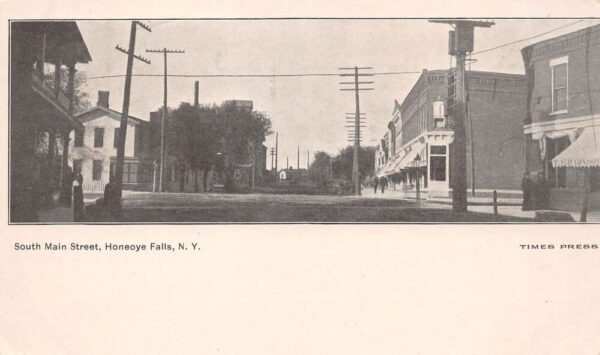 Honeoye Falls New York South Main Street Souvenir Post Card Vintage PC U2412