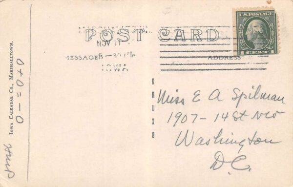 Grinnell Iowa Stewart Library Real Photo Vintage Postcard U2418 - Image 2