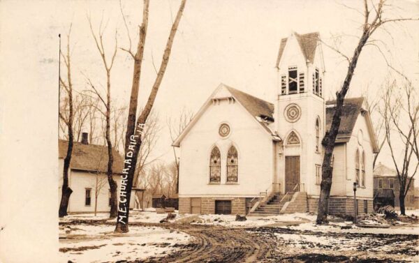 Adair Iowa Methodist Church Real Photo Vintage Postcard U2427