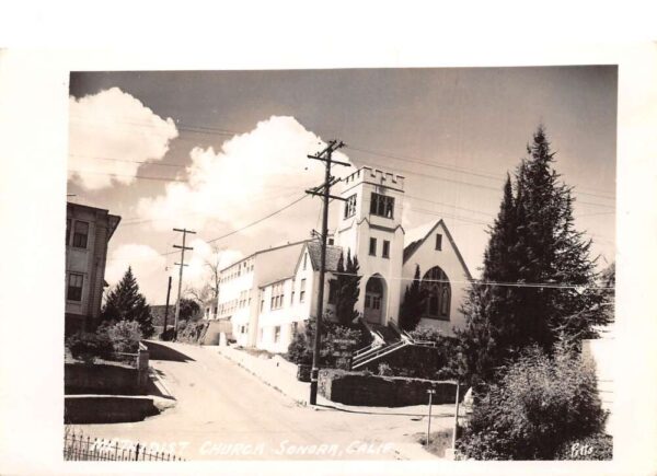 Sonora California Methodist Church Real Photo Vintage Postcard AA64835