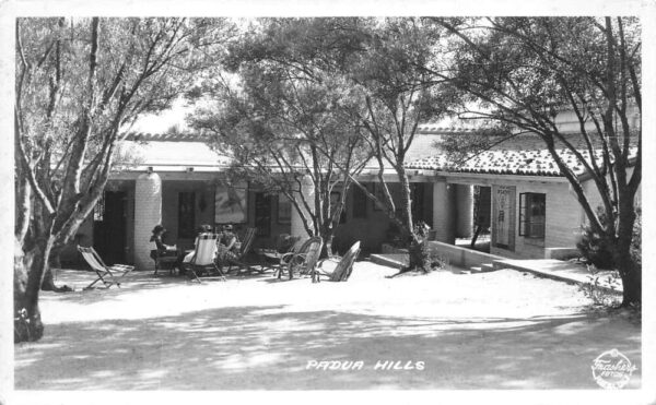 Claremont California Padua Hills Theatre Courtyard Frasher Real Photo PC AA64836