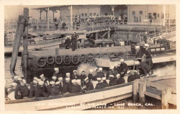 Long Beach California 1922 Earthquake Navy Law Enforcement Real Photo PC AA64839