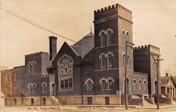 Hammond Indiana Methodist Church Real Photo Vintage Postcard U2582