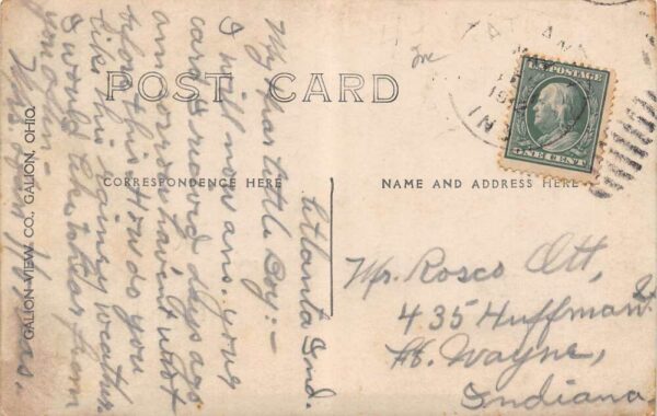 Tipton Indiana First Presbyterian Church Real Photo Vintage Postcard U2584 - Image 2