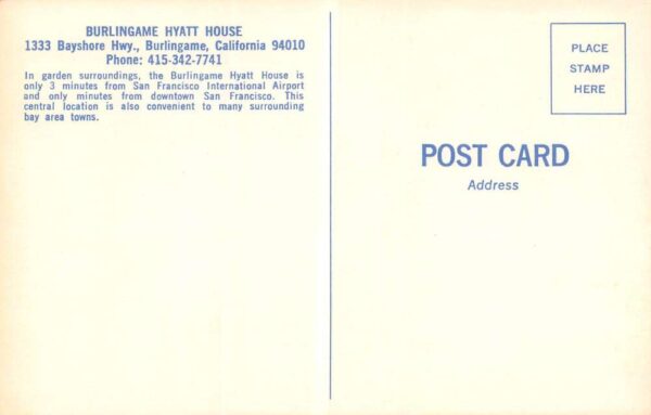 Burlingame California Burlingame Hyatt House Multi-View Photochrome PC U2644 - Image 2