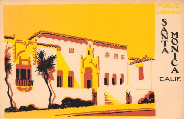 Santa Monica California Artist Rendering, Hotel Hand Made Original Serigraph PC U2659