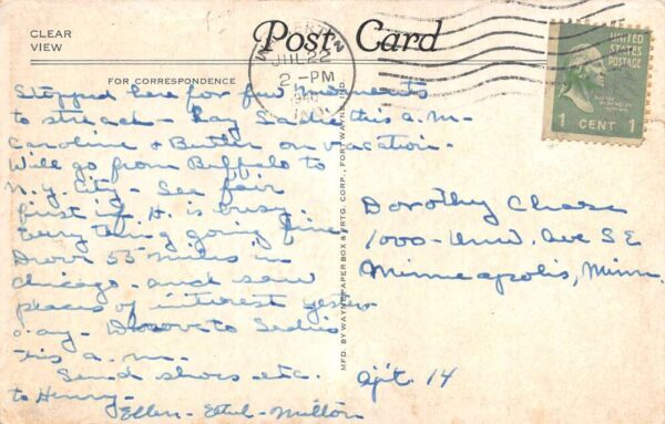 Walkerton Indiana Roosevelt Road Drug Store Pictured Vintage Postcard U2660 - Image 2