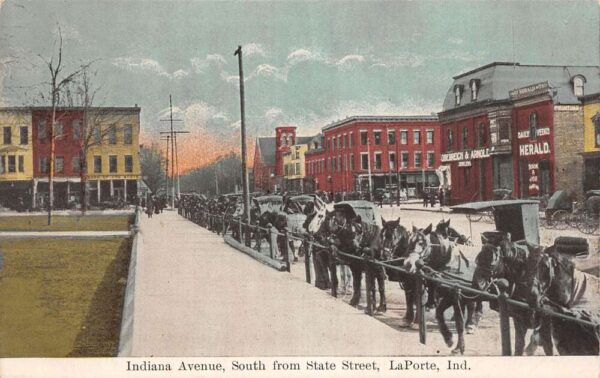 LaPorte Indiana Indiana Ave., South From State Street Daily Weekend Herald PC U2671