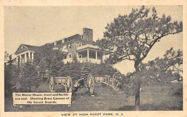 High Point Park New Jersey Manor House and Brass Cannons Postcard AA64863