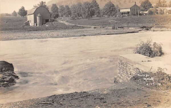 Knoxville Pennsylvania River High Waters After Flood Real Photo Postcard AA64887