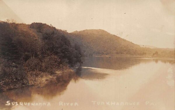 Tunkhannock Pennsylvania Susquehanna River Real Photo Vintage Postcard AA64910