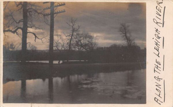 Allentown Pennsylvania Along the Lehigh River Scenic View Real Photo PC AA64912