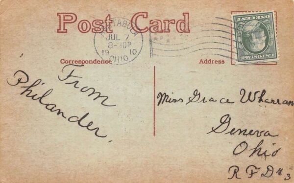 Greetings Cupid with Playing Card Ace of Hearts Vintage Postcard AA64921 - Image 2