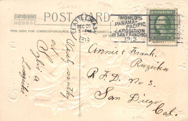 Christmas Greetings Children with Cake Winsch Vintage Postcard AA64980 - Image 2