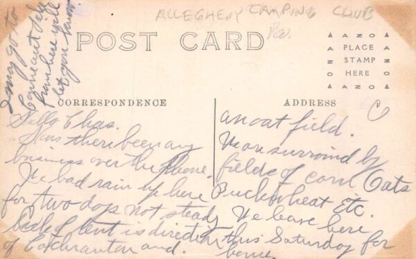Pennsylvania Allegheny Camping Club Real Photo Vintage Postcard AA64985 - Image 2