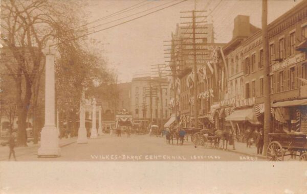 Wilkes Barre Pennsylvania Centennial Street Scene Real Photo Postcard AA64988