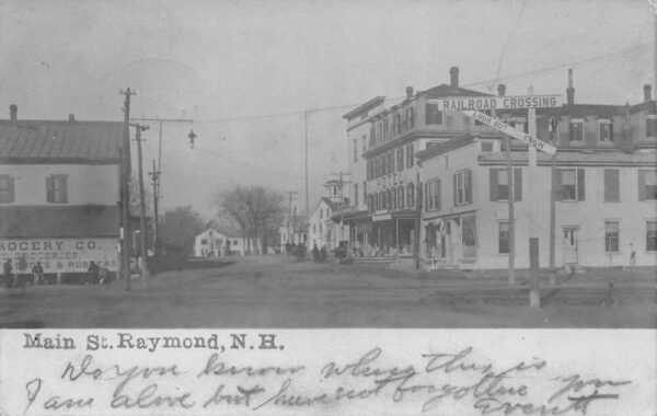 Raymond New Hampshire Main Street Real Photo Vintage Postcard AA64990