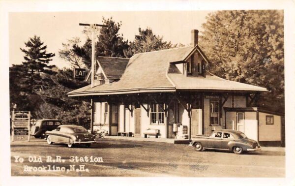 Brookline New Hampshire Ye Old Railroad Station Real Photo Postcard AA64991