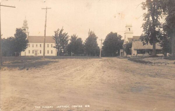 Jaffrey Center New Hampshire The Square Street Scene Real Photo Postcard AA64995