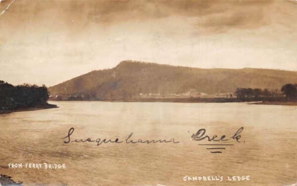 Campbells Ledge Pennsylvania Susquehanna River Ferry Bridge Real Photo AA65032