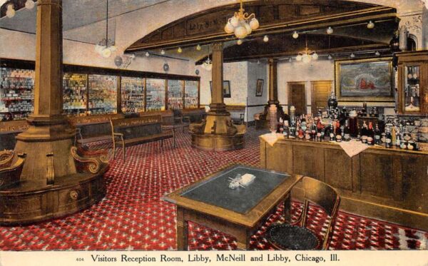 Chicago Illinois Libby McNeil and Libby Reception Room Vintage Postcard AA65064