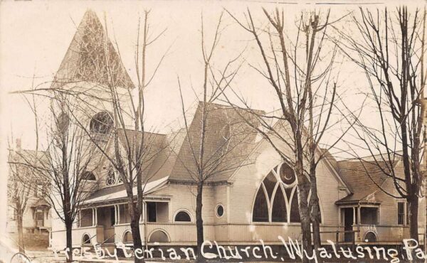 Wyalusing Pennsylvania Presbyterian Church Real Photo Vintage Postcard AA65088