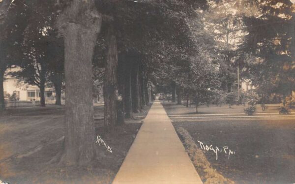 Tioga Pennsylvania Residential Area Sidewalk Real Photo Postcard AA65089