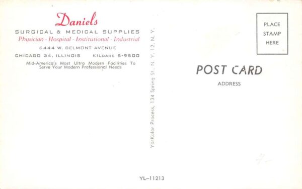 Chicago Illinois Daniels Surgical and Medical Supplies Vintage Postcard AA65094 - Image 2