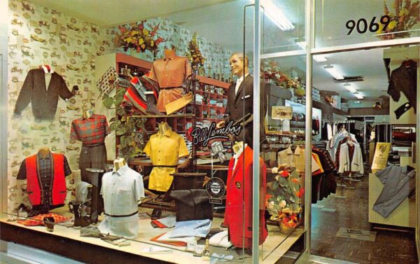 Pasadena California Bill Lembo's Men's Shop Clothing Store Postcard AA65099