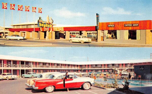 Las Vegas Nevada Bagdad Inn Exterior & Pool Vintage Postcard U2719