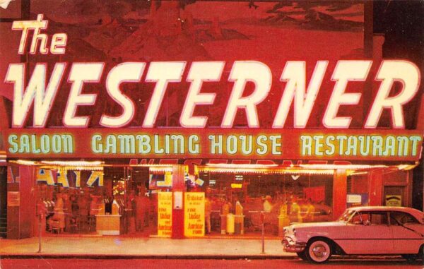 Las Vegas Nevada The Westerner Casino & Saloon Exterior at Night PC U2728