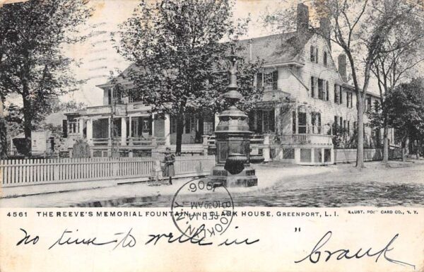 Long Island New York The Reeve's Memorial Fountain & Clark House PC U2738