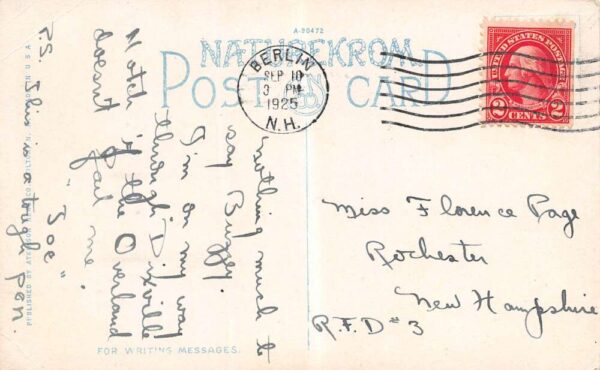 Gorham Upper Village New Hampshire The Crescent Range & Town View PC U2748 - Image 2