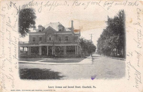 Clearfield Pennsylvania Leavy Avenue & Second St. Undivided Back PC U2752