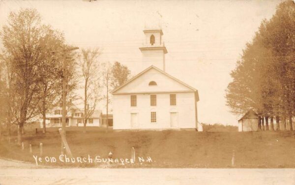 Sunapee New Hampshire Ye Old Church Real Photo Vintage Postcard U2771