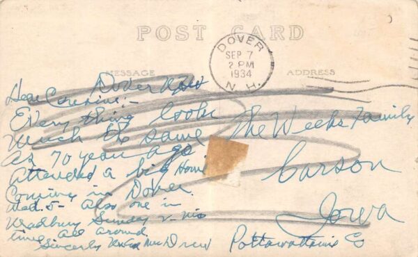 Barrington New Hampshire Camp Piscatagua Real Photo- Scribble on Back PC U2779 - Image 2