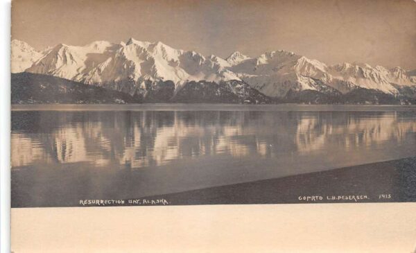 Resurrection Bay Alaska Panoramic View of Bay Real Photo Vintage Postcard U2784