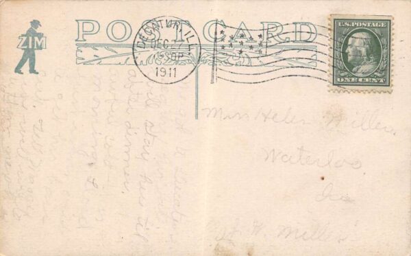 Decatur Illinois Merchant Street, Feat. Drug Store Hand Colored Postcard U2808 - Image 2