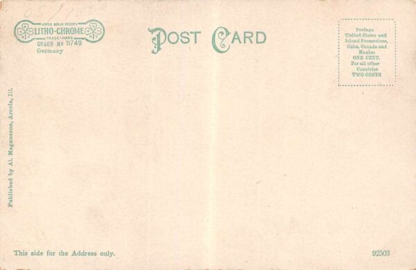 Arcola Illinois North Side, Main Street Color Lithograph Vintage Postcard U2810 - Image 2