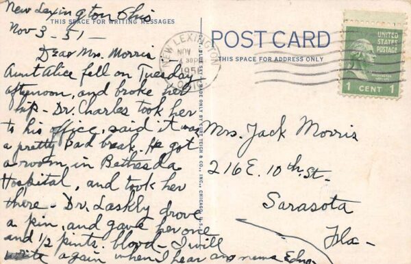 New Lexington Ohio North Main Street Drug Store Vintage Postcard U2831 - Image 2