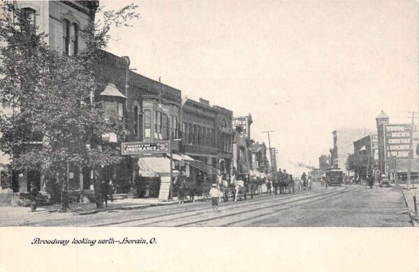 Lorain Ohio Broadway, Looking N. Young Men's Christian Association Building PC U2832