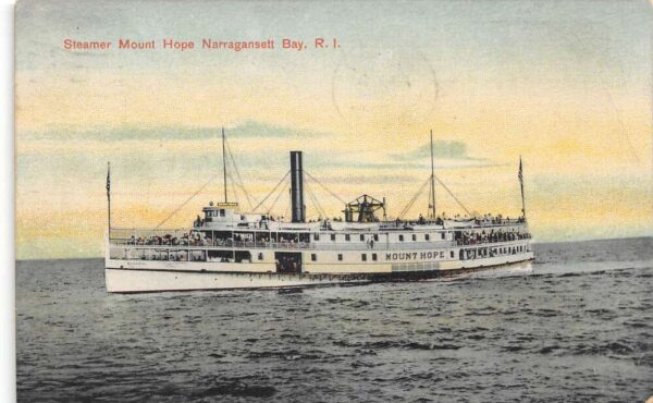 Narragansett Bay Rhode Island Steamer " Mount Hope" In Narragansett Bay PC U2849