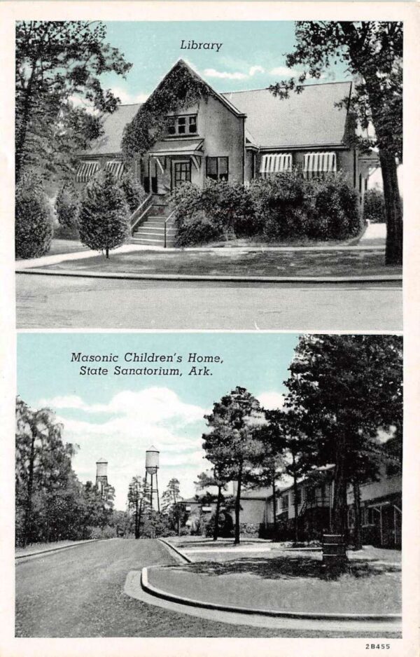 Booneville Arkansas Library,Masonic Children's Home & State Sanitorium PC U2874